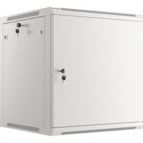 RACK CABINET 19" WALL-MOUNT 12U/600X600 FOR SELF-ASSEMBLY WITH METAL DOOR GREY LANBERG (FLAT PACK)
