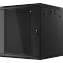 RACK CABINET 19" WALL-MOUNT 12U/600X600 (FLAT PACK) WITH GLASS DOOR BLACK LANBERG V2