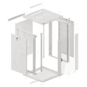 RACK CABINET 19" WALL-MOUNT 18U/600X600 (FLAT PACK) GREY LANBERG V2