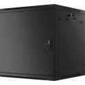 RACK CABINET 19" WALL-MOUNT 12U/600X600 FOR SELF-ASSEMBLY WITH METAL DOOR BLACK LANBERG (FLAT PACK)