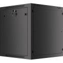 RACK CABINET 19" WALL-MOUNT 12U/600X600 FOR SELF-ASSEMBLY WITH METAL DOOR BLACK LANBERG (FLAT PACK)