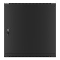 RACK CABINET 19" WALL-MOUNT 12U/600X600 FOR SELF-ASSEMBLY WITH METAL DOOR BLACK LANBERG (FLAT PACK)