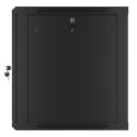 RACK CABINET 19" WALL-MOUNT 12U/600X600 FOR SELF-ASSEMBLY WITH METAL DOOR BLACK LANBERG (FLAT PACK)