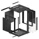 RACK CABINET 19" WALL-MOUNT 12U/600X600 (FLAT PACK) WITH GLASS DOOR BLACK LANBERG V2