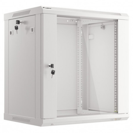 Lanberg võrgukapp V2 19" seinakinnitusega 12U/600x450 (flat pack) klaasuksega, hall