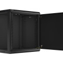 RACK CABINET 19" WALL-MOUNT 12U/600X450 FOR SELF-ASSEMBLY WITH METAL DOOR BLACK LANBERG (FLAT PACK)