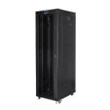 RACK CABINET 19" FREE-STANDING 42U/800X800 (FLAT PACK) WITH GLASS DOOR LCD BLACK LANBERG V2