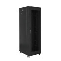 RACK CABINET 19" FREE-STANDING 42U/800X800 (FLAT PACK) WITH MESH DOOR BLACK LANBERG