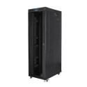 RACK CABINET 19" FREE-STANDING 42U/800X1200 (FLAT PACK) WITH GLASS DOOR LCD BLACK LANBERG V2