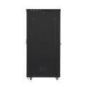 RACK CABINET 19" FREE-STANDING 42U/800X1200 (FLAT PACK) WITH GLASS DOOR LCD BLACK LANBERG V2