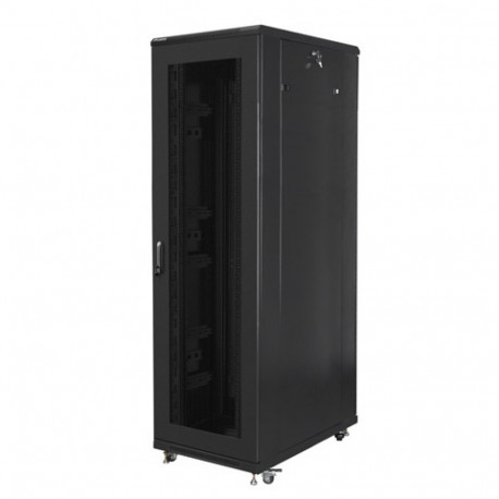 RACK CABINET 19" FREE-STANDING 42U/800X1000 (FLAT PACK) WITH MESH DOOR BLACK LANBERG