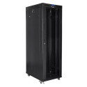 RACK CABINET 19" FREE-STANDING 42U/800X1000 (FLAT PACK) WITH GLASS DOOR LCD BLACK LANBERG V2