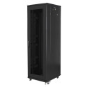 RACK CABINET 19" FREE-STANDING 42U/600X800 (FLAT PACK) WITH MESH DOOR BLACK LANBERG