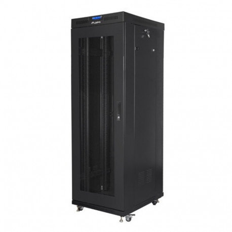 RACK CABINET 19" FREE-STANDING 37U/600X800 (FLAT PACK) WITH MESH DOOR LCD BLACK LANBERG V2