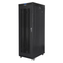 RACK CABINET 19" FREE-STANDING 27U/800X1200 (FLAT PACK) WITH MESH DOOR LCD BLACK LANBERG