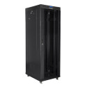 RACK CABINET 19" FREE-STANDING 37U/600X800 (FLAT PACK) WITH GLASS DOOR LCD BLACK LANBERG V2