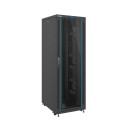 RACK CABINET 19" FREE-STANDING 37U/800X1000 (FLAT PACK) WITH GLASS DOOR LCD BLACK LANBER