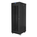 RACK CABINET 19" FREE-STANDING 37U/600X800 (FLAT PACK) WITH MESH DOOR LCD BLACK LANBERG V2