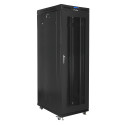 RACK CABINET 19" FREE-STANDING 27U/800X1200 (FLAT PACK) WITH MESH DOOR LCD BLACK LANBERG