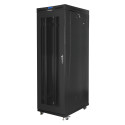 RACK CABINET 19" FREE-STANDING 27U/800X1200 (FLAT PACK) WITH MESH DOOR LCD BLACK LANBERG