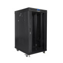 RACK CABINET 19" FREE-STANDING 22U/800X1000 LCD WITH GLASS DOOR BLACK LANBERG (FLAT PACK) V2