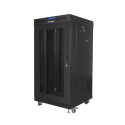 RACK CABINET 19" FREE-STANDING 22U/600X600 (FLAT PACK) WITH MESH DOOR LCD BLACK LANBERG V2