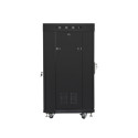 RACK CABINET 19" FREE-STANDING 22U/600X600 (FLAT PACK) WITH MESH DOOR LCD BLACK LANBERG V2