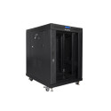 RACK CABINET 19" FREE-STANDING 15U/800X1000 LCD WITH GLASS DOOR BLACK LANBERG (FLAT PACK) V2