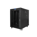 RACK CABINET 19" FREE-STANDING 15U/800X1000 LCD WITH GLASS DOOR BLACK LANBERG (FLAT PACK) V2