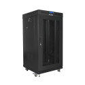 RACK CABINET 19" FREE-STANDING 22U/600X600 (FLAT PACK) WITH MESH DOOR LCD BLACK LANBERG V2