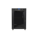 RACK CABINET 19" FREE-STANDING 15U/800X1000 LCD WITH GLASS DOOR BLACK LANBERG (FLAT PACK) V2