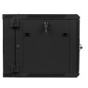 RACK CABINET 19" DOUBLE-SECTION WALL-MOUNT 9U/600X600 (FLAT PACK) BLACK LANBERG