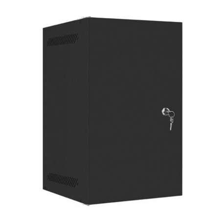 RACK CABINET 10" WALL-MOUNT 9U/280X310 (FLAT PACK) WITH METAL DOOR BLACK LANBERG