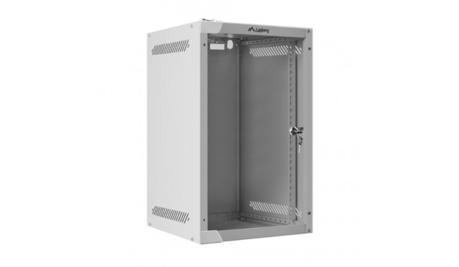 RACK CABINET 10" WALL-MOUNT 9U/280X310 (FLAT PACK) WITH GLASS DOOR GREY LANBERG