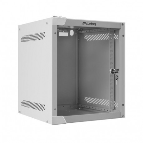 RACK CABINET 10" WALL-MOUNT 6U/280X310 (FLAT PACK) WITH GLASS DOOR GREY LANBERG