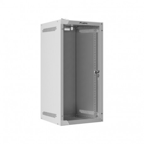 RACK CABINET 10" WALL-MOUNT 12U/280X310 FOR SELF-ASSEMBLY WITH GLASS DOOR GREY LANBERG (FLAT PACK)