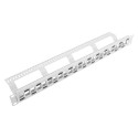 PATCH PANEL BLANK 24 PORT 1U STAGGERED WITH ORGANIZER FOR KEYSTONE MODULES GREY LANBERG