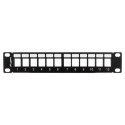 PATCH PANEL BLANK 12 PORT 1U WITH ORGANIZER FOR KEYSTONE MODULES BLACK LANBERG