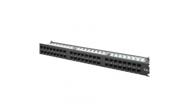 PATCH PANEL 48 PORT 1U 19" CAT.6 UTP BLACK LANBERG