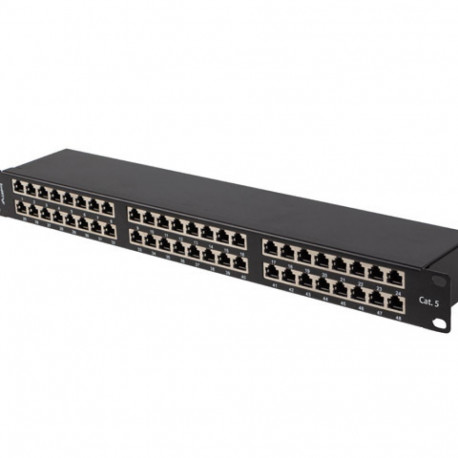 PATCH PANEL 48 PORT 1U 19" CAT.5E FTP WITH CABLE ORGANIZER SHIELDED BLACK LANBERG