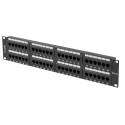 PATCH PANEL 48 PORT 2U 19" CAT.5E BLACK LANBERG