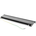 PATCH PANEL 24 PORT 0.5U 19" CAT.6 SHIELDED BLACK LANBERG