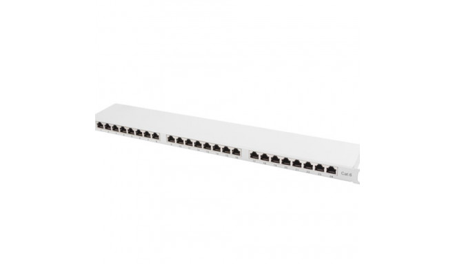 PATCH PANEL 24 PORT 0.5U 19" CAT.6 FTP WITH CABLE ORGANIZER SHIELDED GREY LANBERG