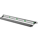 PATCH PANEL 24 PORT 0.5U 19" CAT.5E BLACK LANBERG