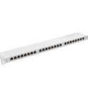 PATCH PANEL 24 PORT 0.5U 19" CAT.6 SHIELDED GREY LANBERG