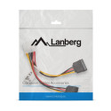 Lanberg kaabel Molex (M) - 2xSATA (F) 15cm
