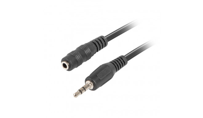 MINIJACK 3.5MM M/F 3 PIN CABLE 1.5M BLACK LANBERG