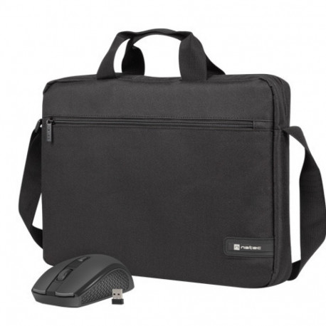LAPTOP BAG NATEC WALLAROO 2 15.6" - 16" WITH WIRELESS MOUSE BLACK