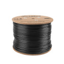 LAN CABLE CAT.6 FTP 305M SOLID OUTDOOR CU BLACK FLUKE PASSED LANBERG