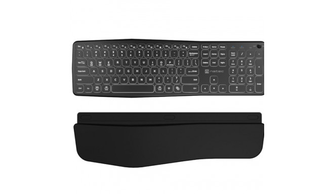 KEYBOARD NATEC PORIFERA US LAYOUT WIRELESS BLUETOOTH + 2.4GHZ X-SCISSOR BACKLIT ERGONOMIC